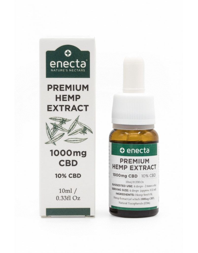 Enecta 10% CBD Cannabis Hemp Oil (1000mg) - 10ml Bio Packaging