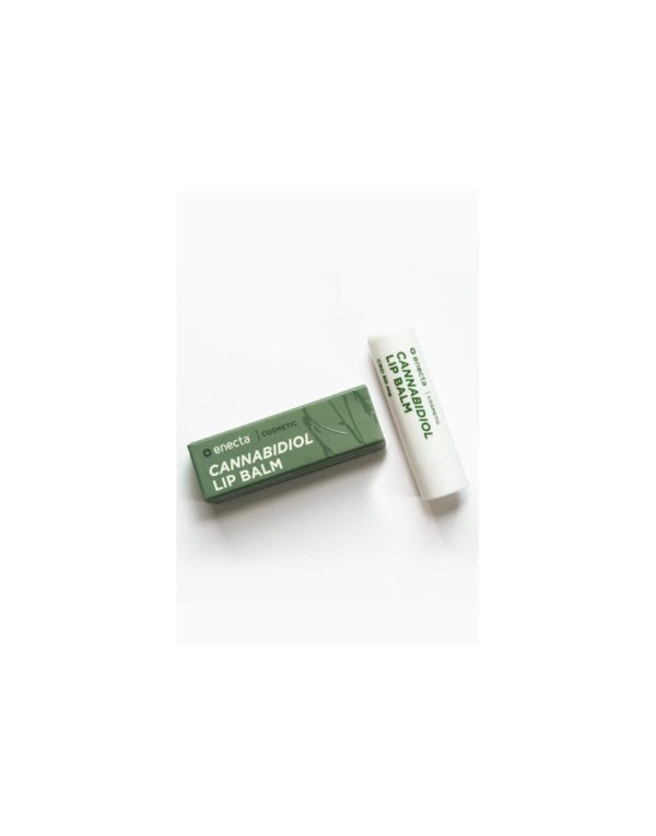 Enecta Lip Balm with CBD Cannabidiol - 50mg packaging and container. Cannabis Premium Cosmetic