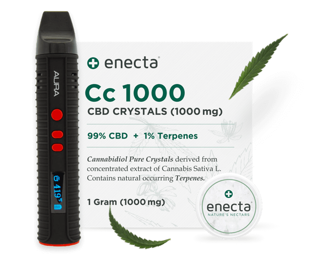 CBD Crystals from enecta and a vaporizer called flowermate.