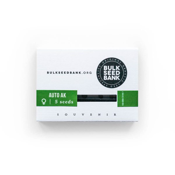 Bulk Seed Bank | Autoflowering Cannabis Seeds with CBD & THC on a 5 seed packaging.