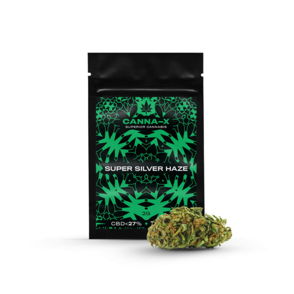 Cannabis flowers packaging for vape from the brand Canna-X with 27% cannabidiol (CBD)
