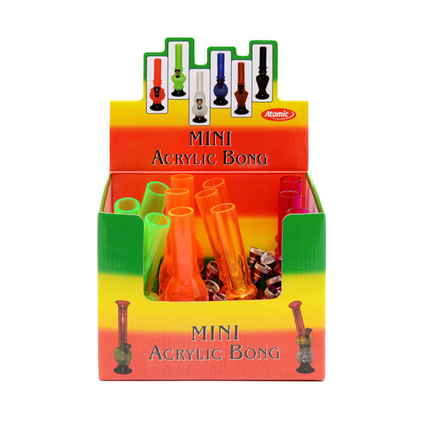 Atomic Mini Ακρυλικό Μπονγκ (Bong) 15 εκατοστά 12 τεμάχια display για λιανική χονδρική αγορά.