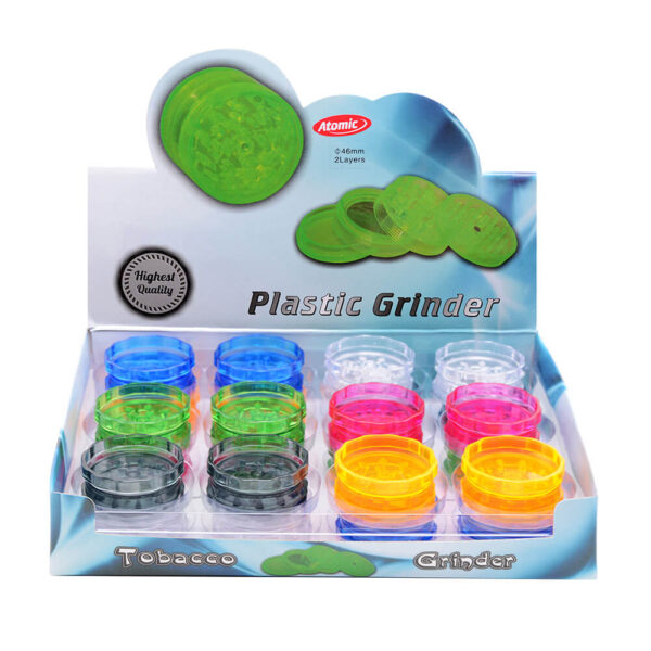 Atomic Grinder 48mm 2 Parts in 6 colours and in 24 pieces display for wholesale and retail