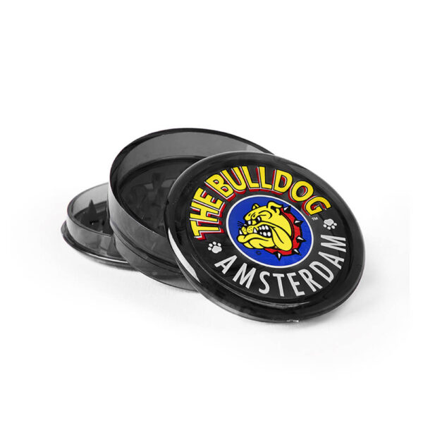 The Bulldog Amsterdam Grinder 60mm 3 Parts Black colour for grinding hemp flowers.