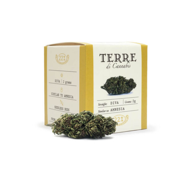 Terre Di Cannabis Diva - 2gr. - product photo with bud - 2