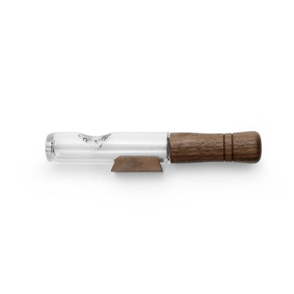 Marley Large Steam Roller Glass Pipe with walnut for smoking CBD and THC flowers or other dry herbs.