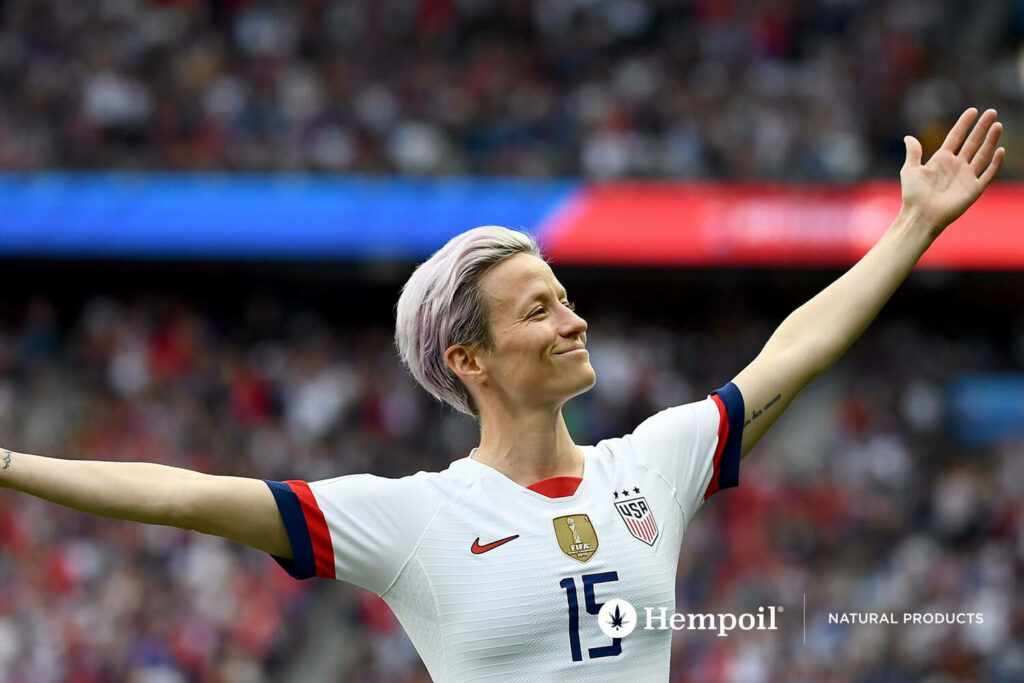 Φωτογραφία της Αθλήτριας ποδοσφαίρου Megan Rapinoe. Supporter της CBD.