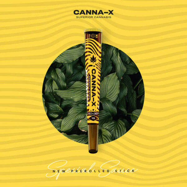 Canna-X Preroll Stick “Special Sauce” 30% CBD cannabidiol to relief stress and anxiety.