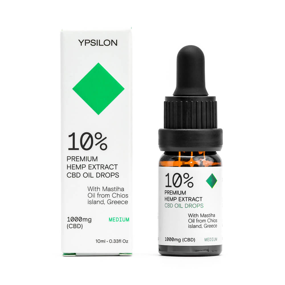 YPSILON 10% (1000mg) “MEDIUM” Έλαιο Κάνναβης CBD με βιολογικό μαστιχέλαιο από το νησί της Χίου. Αντικαρκινικό προϊόν, φιλικό προς το στομάχι.