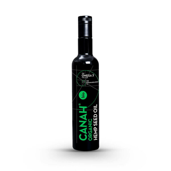 Canah Organic Hemp Seed Oil in a bottle of 500ml for daily wellness and balance