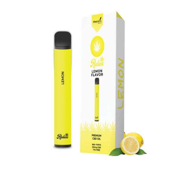 Relax CBD Disposable Pen Lemon flavour with CBD (Cannabidiol) at low price online.