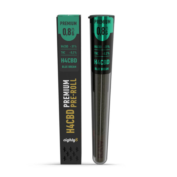 Cannabis Flower H4CBD Preroll stick by eighty8 for sale in Greece and Cyprus. Blue Dream strain