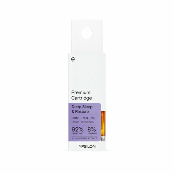 Disposable cartridge with Live resin (Cannabis concentrate) & CBN Cannabinol from 100% natural Terpenes for easy and deep Sleep. Anti-Awakening and Sleep Improvement, Rest and recovery.